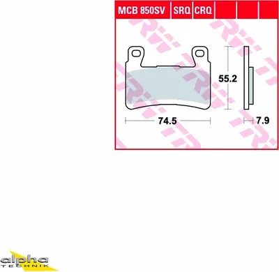 Produktbild von TRW Bremsbelagsatz MCB850SV ZX6R Ninja ZX636E