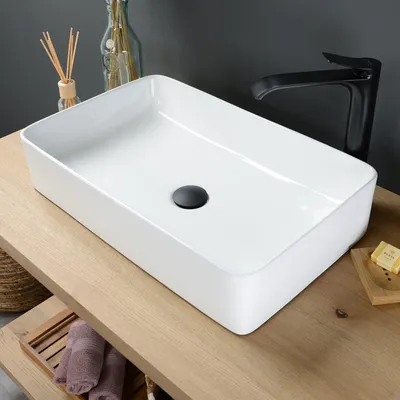 Image de Lavabo en céramique de 60 cm - Design moderne