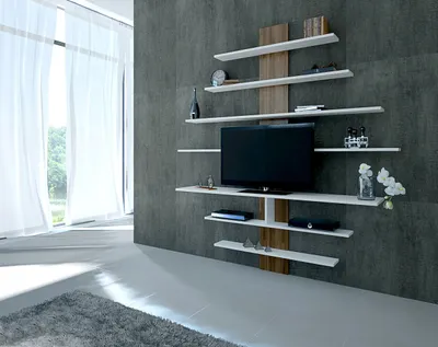Immagine prodotto di Skye Decor, Zebra- Zebra TLS, bianco, color noce, mobili TV, 160x160x30 cm, pannello truciolare rivestito al 100% in melamina