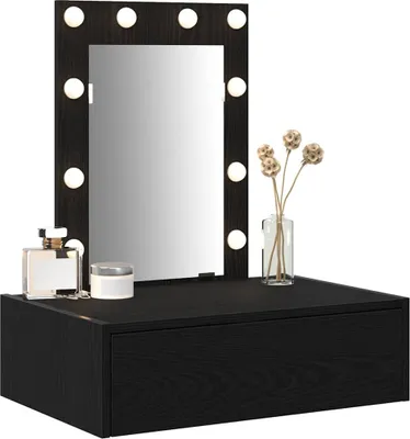 Produktbild von vidaXL Schminktisch mit Speicher Schwarz 60 x 40 x 70 cm Holzwerkstoff
