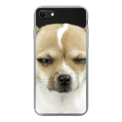 Produktbild von MuchoWow® Handyhülle Schutzhülle Hülle für iPhone 7 Weinender Hund auf schwarzem Hintergrund Silikon Softcase Handy Hülle