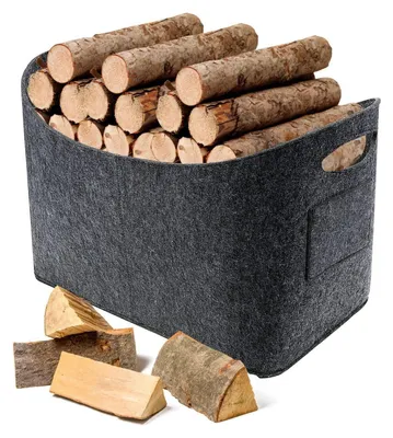 Productafbeelding van Feltentas voor hout, 63 liter, 53x40x30 cm, inklapbaar, opbergmand, houtmand