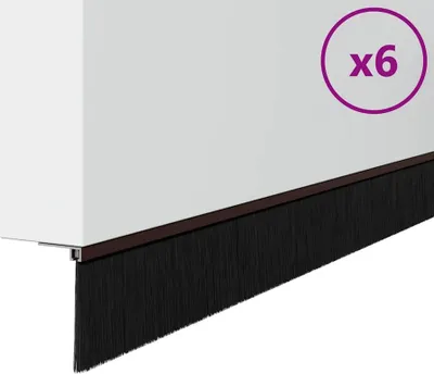 Zdjęcie produktu dla Uszczelki z szczotką do drzwi na zatrzask 6 pcs Brązowy 100 cm
