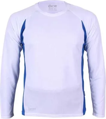 Produktbild von CONA SPORTS CS03 | Racer Trainings / Sport Longsleeve T-Shirt - Farbe: White/Royal Blue - Größe: XXL