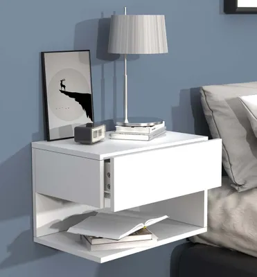 Produktbild von VCM Nachtschrank | Wandschublade | Wandboard | Nachttisch | Maße ca. H. 30 x B. 45 x T. 32 cm - Usal XL 45 cm