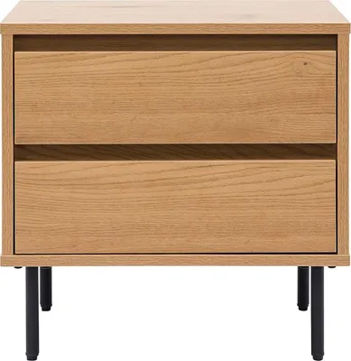 Produktbild von Miliboo - Nachttisch mit hellem Holzfinish in Eiche 2 Schubladen ARAGON