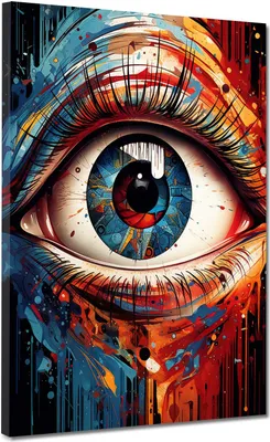 Produktbild von Pop Art Auge Colour Style Leinwandbild Wandbild Kunstdruck XL Wanddeko: 75x100x2cm
