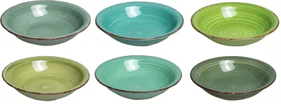 Produktbild von Cookinglife Tiefe Teller / Pastateller Delice Grün ø 21 cm - 6 Stück