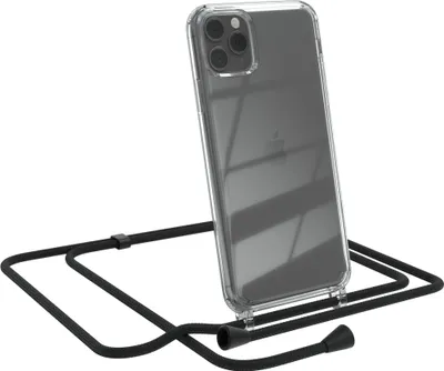 Produktbild von EAZY CASE Handykette kompatibel mit Apple iPhone 11 Pro Max, Handyhülle mit Umhängeband, Handykordel, Schutzhülle Clear, Band in Schwarz