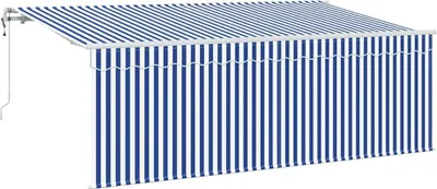 Produktbild von Einziehbare Markise Gestreift Blau 350 x 200 cm Stoff