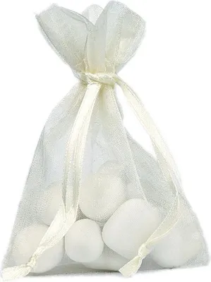 Immagine prodotto di 10 bustine di organza  color avorio