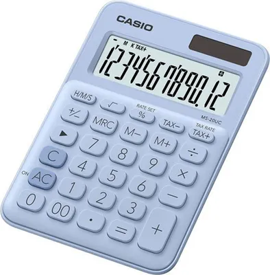 Obrázek produktu pro Casio MS-20UC-LB, Desktop, Jednoduchá kalkulačka, 12 číslice/číslic, 1 řádky, Baterie / Solár, Modrá