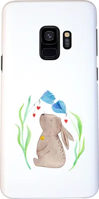 Produktbild von Mr. & Mrs. Panda Samsung Galaxy S9 Handyhülle Hase Blume - Weiß - Geschenk, Ostern, Geburtstag, Kindergeburtstag, Cover, Smartphone Hülle, Hoffnung, Geburt