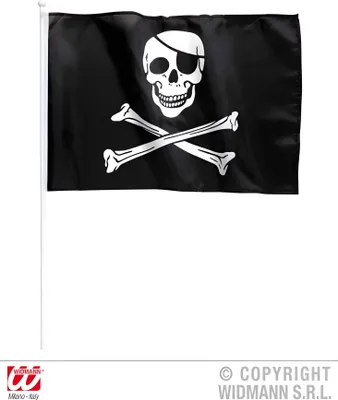 Immagine prodotto di Bandiera pirata con supporto 43 x 30 cm