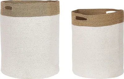 Zdjęcie produktu dla BELIANI Zestaw 2 koszy tekstylnych biały jasnobeżowy juta 48/53 cm styl boho