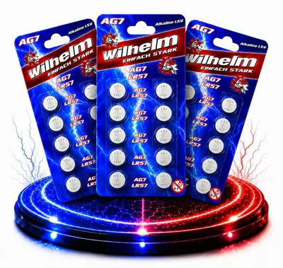 Produktbild von 30 x Wilhelm AG7 LR57 - L927 - 195 - 395 - GP95A Qualitätsbatterien 1,5 V Alkaline