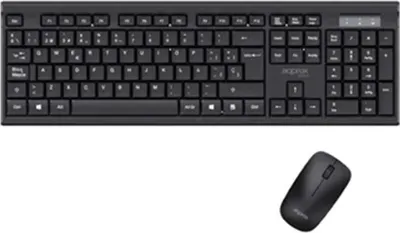 Obrázek produktu pro Approx APPMX410, Plná velikost (100 %), Bezdrátový, RF bezdrátový, QWERTY, Černá, Obsahuje myš