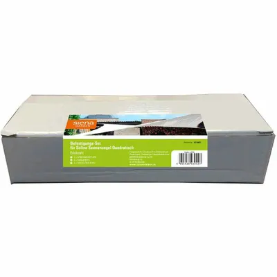 Image de Siena Garden Solino Accessoires Kit de fixation pour voile d'ombrage carrée en argent