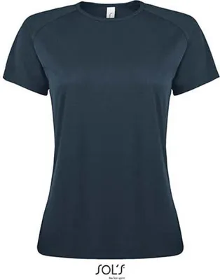 Image de SOLs 01159 | T-shirt sport raglan femme + dos long - Couleur : Bleu pétrole - Taille : XS