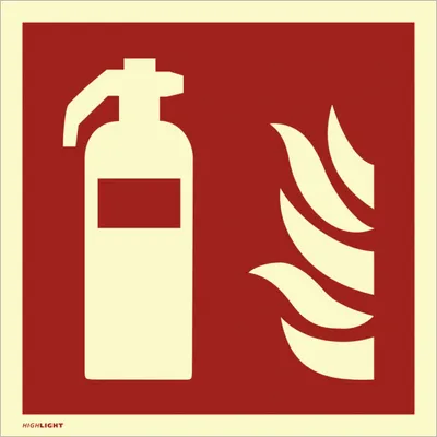 Produktbild von Dreifke® Feuerlöscher, ISO 7010, PVC-U selbstklebend, langnachleucht., 160-mc...