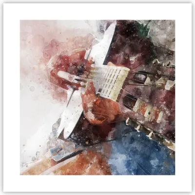 Produktbild von Poster - Poster ohne Rahmen - Gitarre Musik - 40x40 cm - Wand Bild - Wanddeko - Wandbilder - Kunstposter - Wandposter - Bilder - Kunstdruck - Wanddekoration - Wandbild - P2XAC40x40-4000