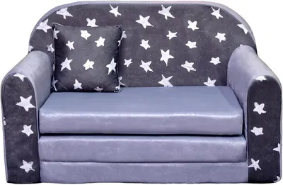 Imagen del producto de Sofá infantil plegable, sofá para niños con función de cama, sofá de juegos con función de descanso, sofá infantil 2 en 1, sofá pequeño para habitaciones infantiles, sofá cama para niños (estrellas)
