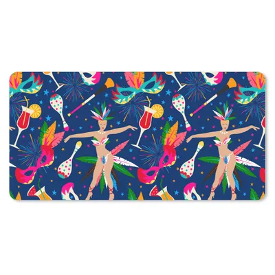 Produktbild von MuchoWow® Mauspad Mousepad Karneval - Brasilien - Muster 60x30 cm - Mousepads - Maus Mat - Pad - Mausunterlage - Nachhaltig