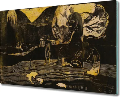 Produktbild von Coloray Herdabdeckplatte 80x52 cm Schneidebrett Kochplattenabdeckung Küchenbrett Hackbrett - Maruru Gauguin