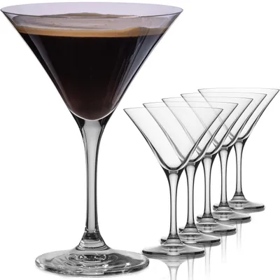 Produktbild von IMPERIAL Martini Gläser Set 6 Stück - Cocktailgläser 270ml aus Crystalline Glas – schlanke Form mit weiter V-Schale - Spülmaschinenfest