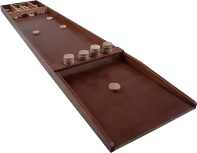 Productafbeelding van Luxe Sjoelbak - Sjoelspel Hout - Gezellig Spelen - Duurzaam Afgewerkt - 200 cm - Donkerbruin
