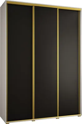Produktbild von MEBLE KRYSPOL Davos 1 Schrank, drei Türen - 235,2x180x45 cm - Weiß Schwarz Gold