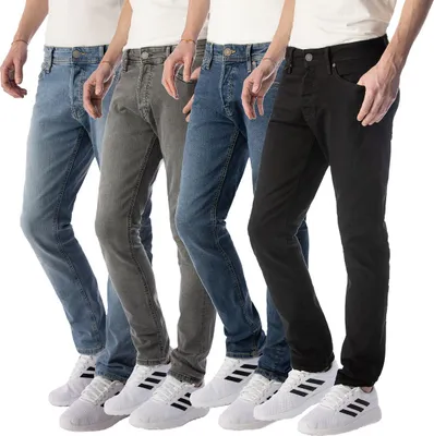 Produktbild von Jack & Jones 12203510, Jeans, Erwachsener, Blau, Baumwolle, Elasthan, Nicht bleichen, Feinwäsche (30°C)