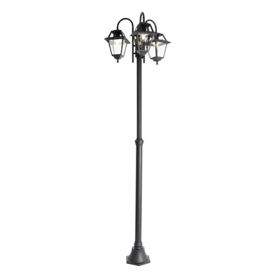 Produktbild von Klassische Außenlaterne Schwarz 235 cm 3 Licht IP44 Berta