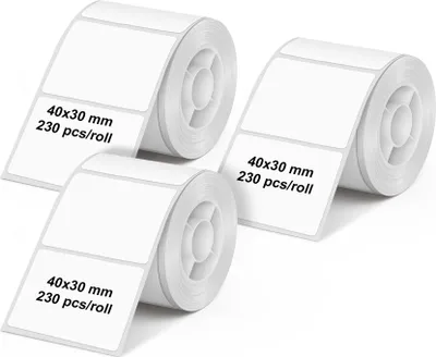 Zdjęcie produktu dla Olympia 6321, Biały, Samoprzylepne etykiety do drukowania, Uniwersalne, Prostokąt, PM220, 4 cm