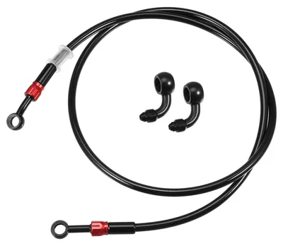 Obrázek produktu pro Brzdová hadice Set 120cm - AN3 - 90 stupňů - Odolná vůči teplu - Odolná proti opotřebení - Vodotěsná - Dvojitá ochrana - Brzdová hadice