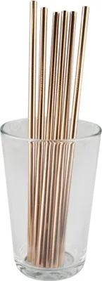 Produktbild von 6x Gerade Trinkhalme aus Metall - Roségold