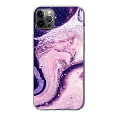 Produktbild von MuchoWow® Handyhülle Schutzhülle Hülle für iPhone 13 Pro Max Marmor - Glitzer - Chic Silikon Softcase Handy Hülle - Mobiltelefon