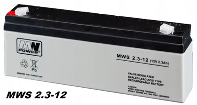 Produktbild von MW Power MWS 2.3-12, Plombierte Bleisäure (VRLA), 12 V, 1 Stück(e), Schwarz, 2,3 Ah, 25 A