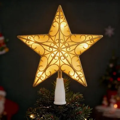 Produktbild von Kerstboom-Ornament - Dekorative Kersttopper - Kerstversierung - Baumtopper - Weihnachtsdeko - Festtagsdeko