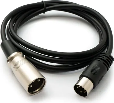 Produktbild von SYSTEM-S Audio Kabel 150 cm XLR 3 polig Stecker zu DIN 5 polig Stecker Adapter in Schwarz