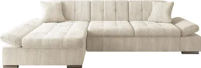 Produktbild von MIRJAN24 Ecksofa Malwi Cord mit Bettkasten und Schlaffunktion, Elegante Couch, Polsterecke (Farbe: Poso 100, Seite: Links)