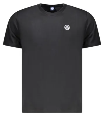 Produktbild von Herren Kurzarm T-Shirt Schwarz mit Rundhals und Logo-Applikation