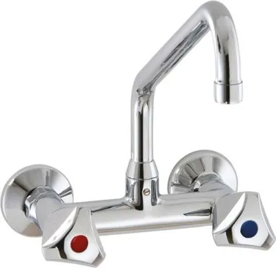 Produktbild von KBS Mischbatterie mit Schwenkhahn 1/2 Zoll Wasseranschluß Zweiloch Wandmontage