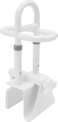 Obrázek produktu pro Madlo do vany – madlo – montáž bez vrtání pomocí přísavek – protiskluzové – nosnost 136 kg – šířka 15 cm – uhlíková ocel – nastavitelné – bílé