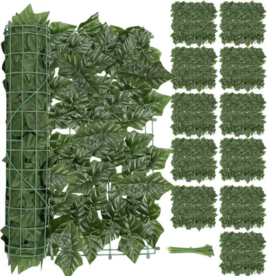 Immagine prodotto di Clanmacy Siepe frangivista Frangivento 1*3M Edera Frangivista Rivestimento per balcone Recinzione in foglie, verde scuro