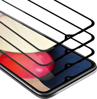 Immagine prodotto di Cadorabo 3x pellicola blindata a schermo intero per Samsung Galaxy A02s pellicola protettiva in vetro temperato nero di protezione del display