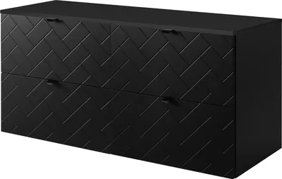 Obrázek produktu pro Koupelnová skříňka, černá s černou rukojetí / s horní policí, 120 x 57 x 46 cm