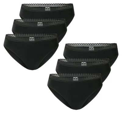 Produktbild von Schiesser Damen Rioslip 6-Pack Modern Multipacks - schwarz - Größe 40