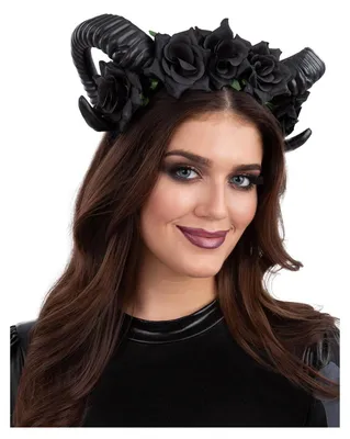 Productafbeelding van Smiffys - Hoofdband, Demon Bloemmotief SM1065 (one size) (zwart)