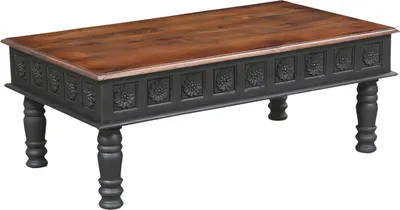 Immagine prodotto di Tavolino Abraam in legno di mango - fatto a mano con intagli, 120x70 cm